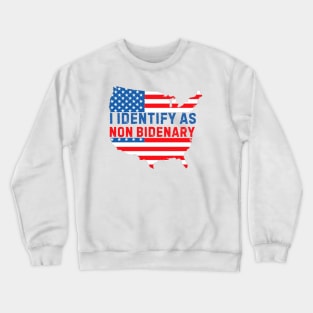 I identify as non Bidenary (v10) white Crewneck Sweatshirt